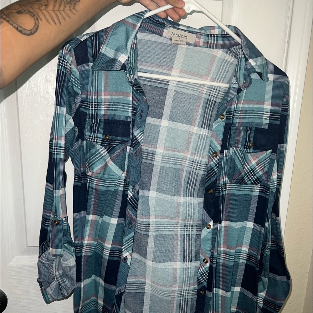 Fashion Nova Passport blue flannel